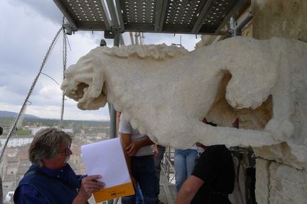 2014/2015, travaux de restauration des faades et du clocher de la Collgiale Notre-Dame-des-Anges - L'Isle-sur-la-Sorgue