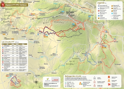 Carte du nouvele Espace VTT-FFC Ventoux