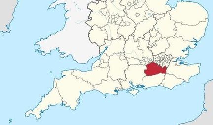 Comt de Surrey, au sud-est de l'Angleterre et au sud du Grand Londres