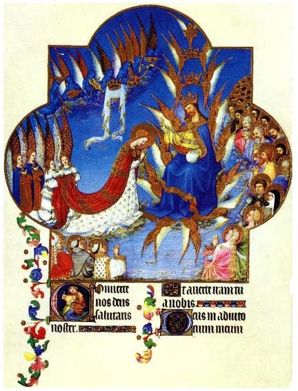Les Très Riches Heure du Duc de Berry - Le couronnement de la Vierge - Folio 60v