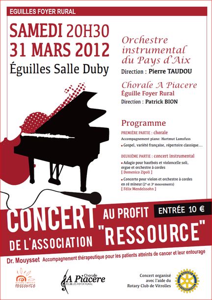 Concert de l'Orchestre instrumental du Pays d'Aix le 31 mars 2012 à AIGUILLES, sous la direction de Pierre Taudou