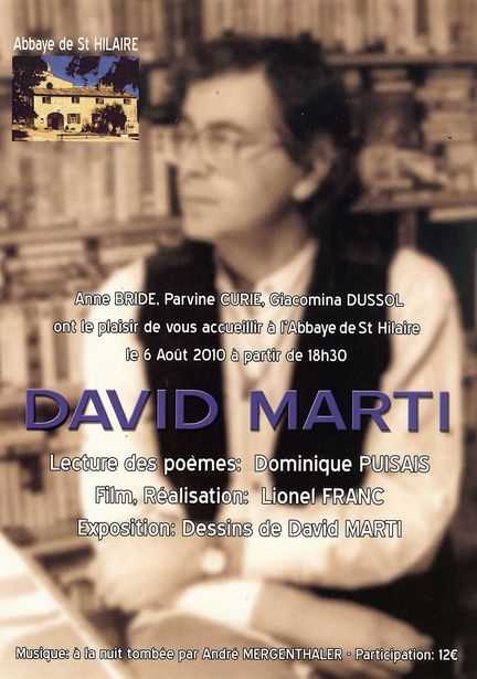 Hommage  David Marti, peintre et crivain - abbaye Saint-Hilaire