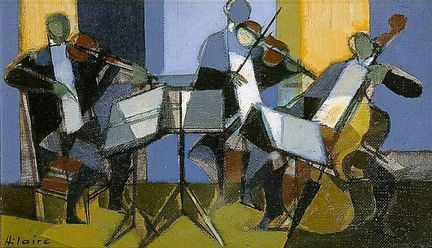 Le trio  cordes - Camille Hilaire (1916-2004), artiste peintre franais.