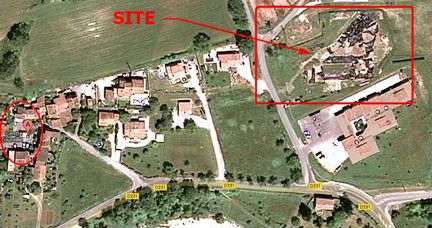 Tourville - Image satellite du site de fouille archéologique d'une villa romaine