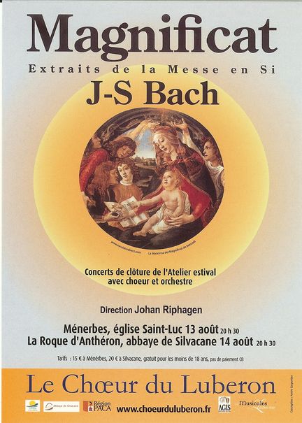 Le Choeur du Luberon - programme du concert 2010  Mnerbes