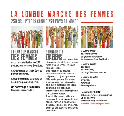 La longue marche des femmes, exposition temporaire de Bernadette Dagens, cramiste plasticienne, Le Pot-Laval (Drme) - 04/23 aot 2015