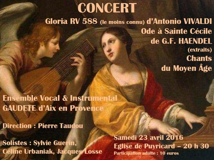 23 avril 2016 - Concert Gaudete  l'glise de Puyricard - Puyricard (Bouches-du-Rhne)