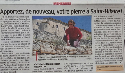 Apportez vos pierres  l'abbaye Saint-Hilaire!