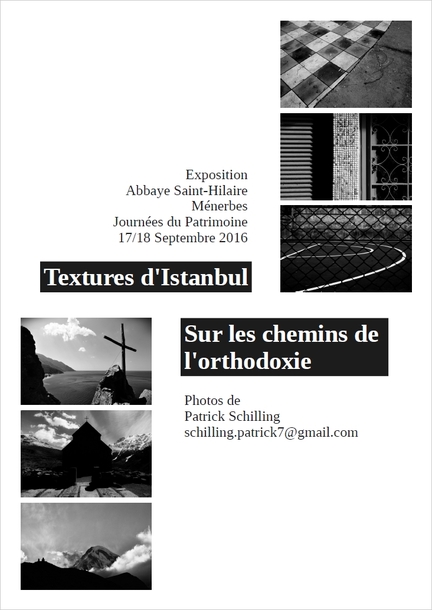 Journes Europennes du Patrimoine 2016  l'abbaye Saint-Hilaire - Exposition Patrick Schilling, photographe