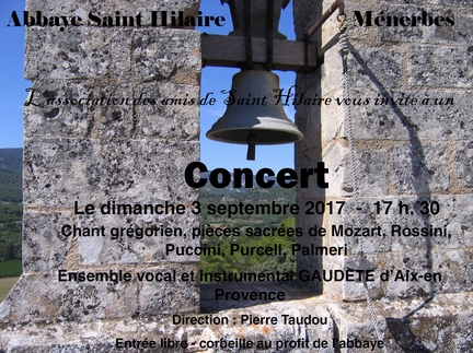 03.09.2017 - Concert Gaudete  l'abbaye Saint-Hilaire, Mnerbes - Vaucluse