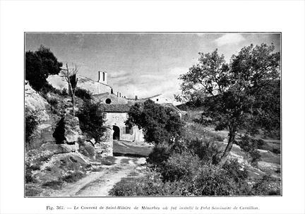 Vaucluse Histoire locale, Imprimerie Rullire Frres, Avignon, 1944, page 534, fig. 367 : faade ouest de l'abbaye Saint-Hilaire