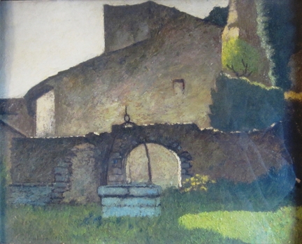 Le vieux puits, huile sur carton 33 cm x 39 cm, œuvre de Léon Colombier (1869-1960)