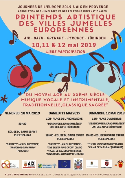 10,11 & 12 mai 2019, Printemps artistique des villes jumelles europennes - AIX-EN-PROVENCE