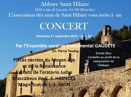 01.09.2019 - Concert Gaudete  l'abbaye Saint-Hilaire, Mnerbes - Vaucluse