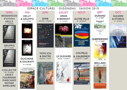 Gigondas (Vaucluse), agenda des expositions 2019  l'Espace Culturel