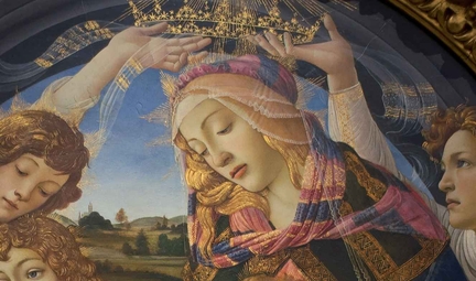 Madonna del Magnificat, peinture de Sandro Boticelli (dtail),  DP / Wikimedia CC