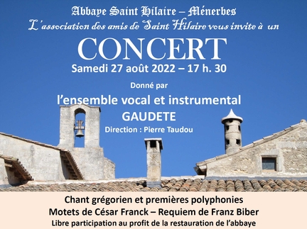 2022 08 27 Abbaye Saint-Hilaire, Concert donn par l'ensemble vocal et instrumental GAUDETE, sous la direction de Pierre TAUDOU