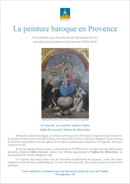 01/10/2022 - Mnerbes - Confrence: La peinture baroque en Provence