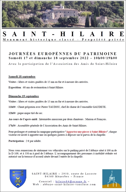 2022/09/17 et 18 - Journes du patrimoine  Mnerbes et  l'abbaye Saint-Hilaire