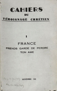 Cahier du Tmoignage chrtien - 1941/11 (n 1)