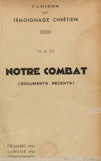 Cahier du Tmoignage chrtien - 1941/11 (n 2 et 3)