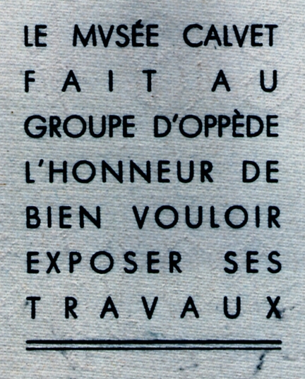 Exposition du Centre de Matrise d’Oppde au muse Calvet, Avignon, 17 mai 1941