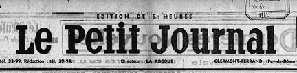 Le Petit Journal, Clermont-Ferrand, n 28.827, 03 fvrier 1942