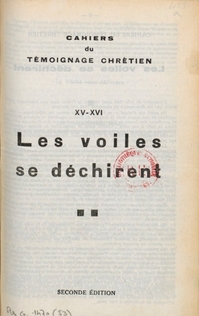 Cahier du Tmoignage chrtien - 1943 (n 15 et 16 2e d.)