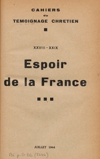 Cahier du Tmoignage chrtien - 1944/07 (n 28 et 29) 2