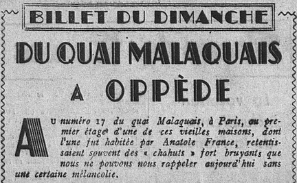 Du quai Malaquais  Oppde - L’Action franaise, n 91, 20 avril 1941
