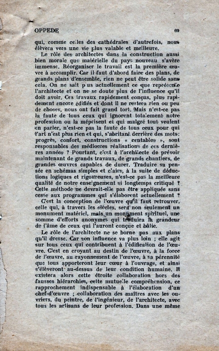 Bernard Zehrfuss, Oppde, essais de renaissance, Cahiers du Sud, n 232, fvrier 1941