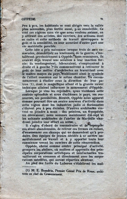 Bernard Zehrfuss, Oppde, essais de renaissance, Cahiers du Sud, n 232, fvrier 1941