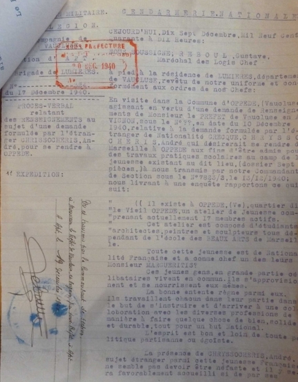 Procs-verbal de la Brigade de Gendarmerie de Lumires, 17 dcembre 1940