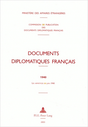 Documents Diplomatiques Franais - 1940 - Ministre des Affaires trangres