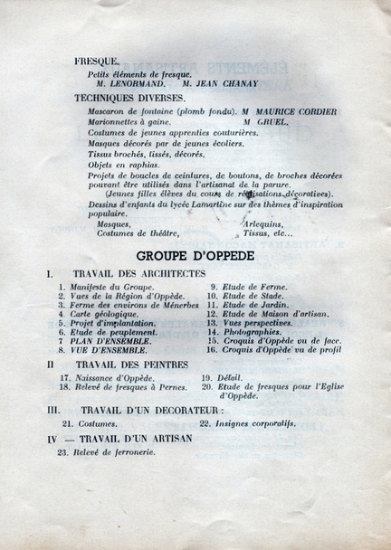 Jeune France, Quatre ralisations de jeunes - Exposition du travail des Architectes du Groupe d’Oppde (1941)
