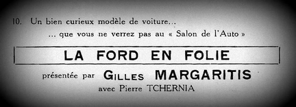 La Ford en folie, sketch prsent pour la premire fois le 10 mai 1940  Medrano, avec Albert Rmy et Gilles Margaritis