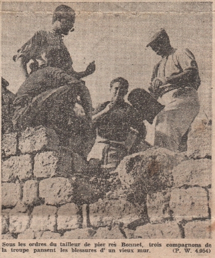 Cinq tudiants des Beaux-Arts reconstruisent un village roman - Paris-soir, 19 novembre 1940