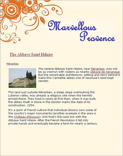 2014 - Marvellous Provence - The Abbaye Saint Hilaire