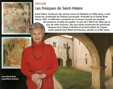 Abbaye Saint-Hilaire, historique class des XIIe et XIIIe sicles, premier btiment conventuel carme (XIIIe sicle) du Comtat Venaissin (1274-1791) - Mnerbes - Vaucluse - Mme Anne-Marie Bride