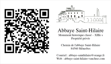 Abbaye Saint-Hilaire, monument historique class des XIIe et XIIIe sicles, premier btiment conventuel carme (XIIIe sicle) du Comtat Venaissin (1274-1791) - Mnerbes - Vaucluse - QR code du site Internet