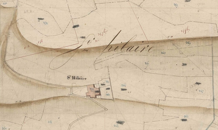 Cadastre napolonien, section E dite de Brianonceu, Feuille n 2, 17 mars 1829 - Abbaye Saint-Hilaire, monument historique class des XIIe et XIIIe sicles, premier btiment conventuel carme (XIIIe sicle) du Comtat Venaissin (1274-1791) - Mnerbes - Vaucluse - 1961 : Division foncire de Saint-Hilaire