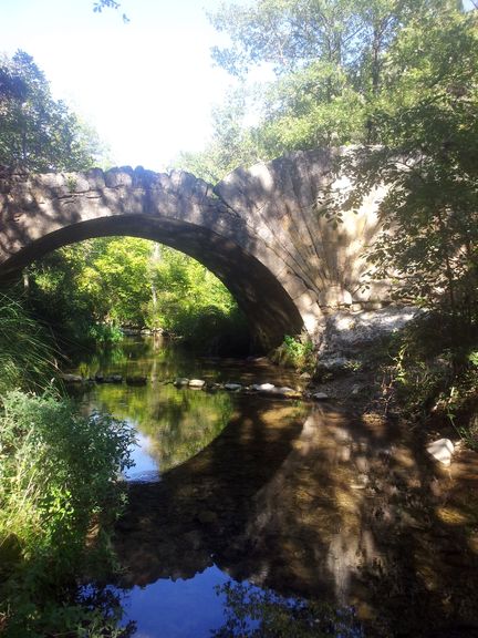 Pont  coquille sur l'Aigue-Brun - Commune de Bonnieux