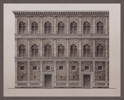 Palais Rucellai, dbut de la construction: 1446, ouverture: 1451, Florence - Italie