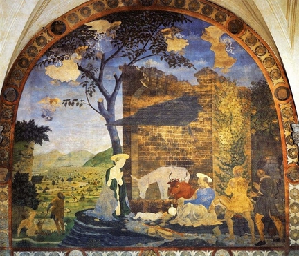 La nativit (1460), fresque, 400 x 430 cm, basilique Santissima Annunziata, Florence - Italie