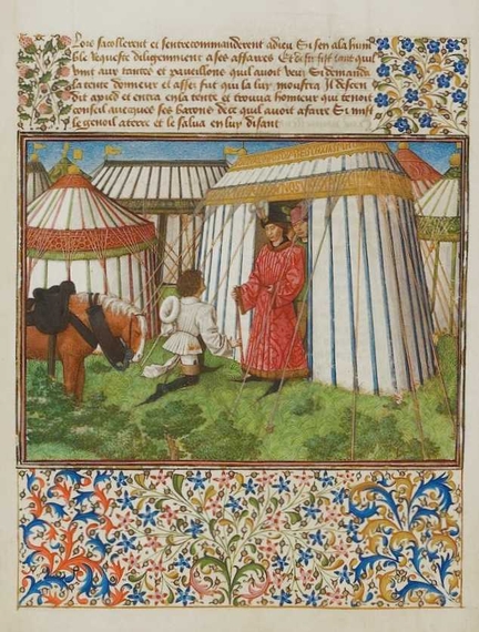Enluminure du Livre du Coeur d'amour pris du Roi Ren d'Anjou, Codex Vindobonensis 2597, Bibliothque nationale, Vienne - Autriche