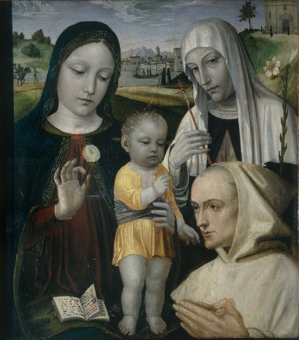 Madonna del Certosino (vers 1488_1490), tempera sur panneau bois, 46 x 40,5 cm, Pinacothque de Brera, Milan - Italie