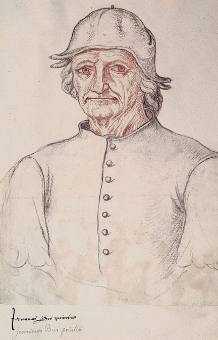 Portrait de Jrme Bosch attribu  Jacques Le Boucq (vers 1550), fusain et craie rouge sur papier, Bibliothque Municipale, Arras - France