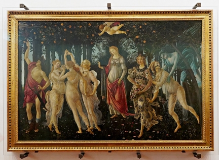 Le Printemps (1478-1482), tempera sur panneau bois, 203 x 314 cm, œuvre commande par les 2 frres Mdicis: Lorenzo et Giovani di Pierfrancesco, Galerie des Offices, Florence - Italie