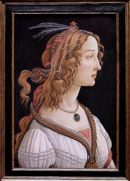 Portrait de Simonetta Vespucci (vers 1475), tempera sur panneau bois, 82 x 54 cm, Muse Stdel, Francfort - Allemagne