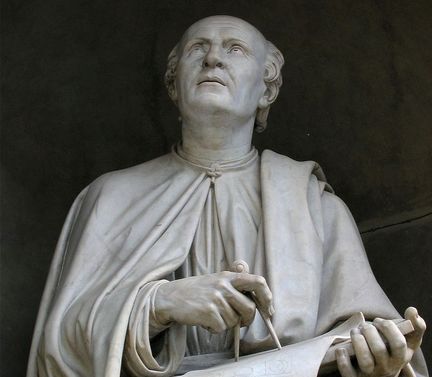 Statue en pierre de Luigi Pampaloni (1791 † 1847) reprsentant Filippo Brunelleschi - 1830 - Place du Dme  Florence